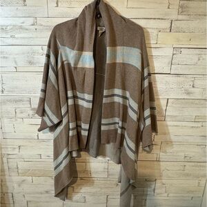 Tasha Polizzi Brown and Blue Striped Cardigan